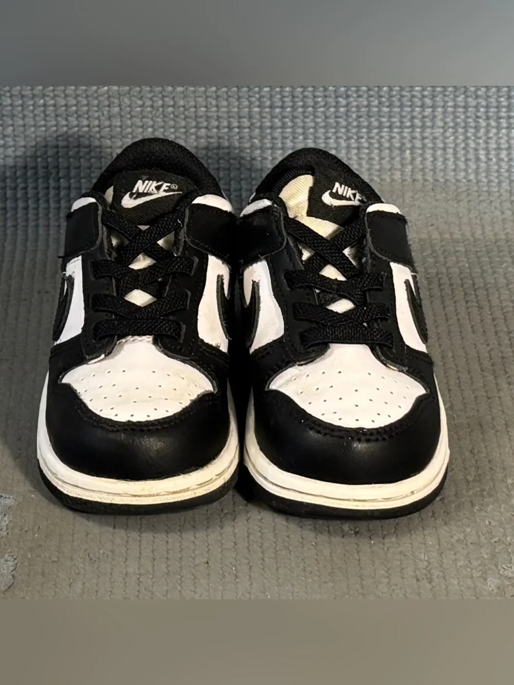 Nike Dunk Low Retro White Black Panda TD Shoes CW1589-100 Toddler Size 7C